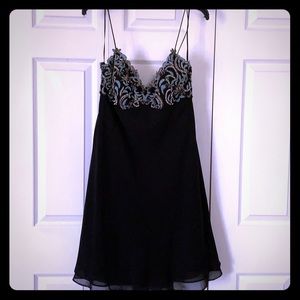 Black cocktail dress with beautiful beading